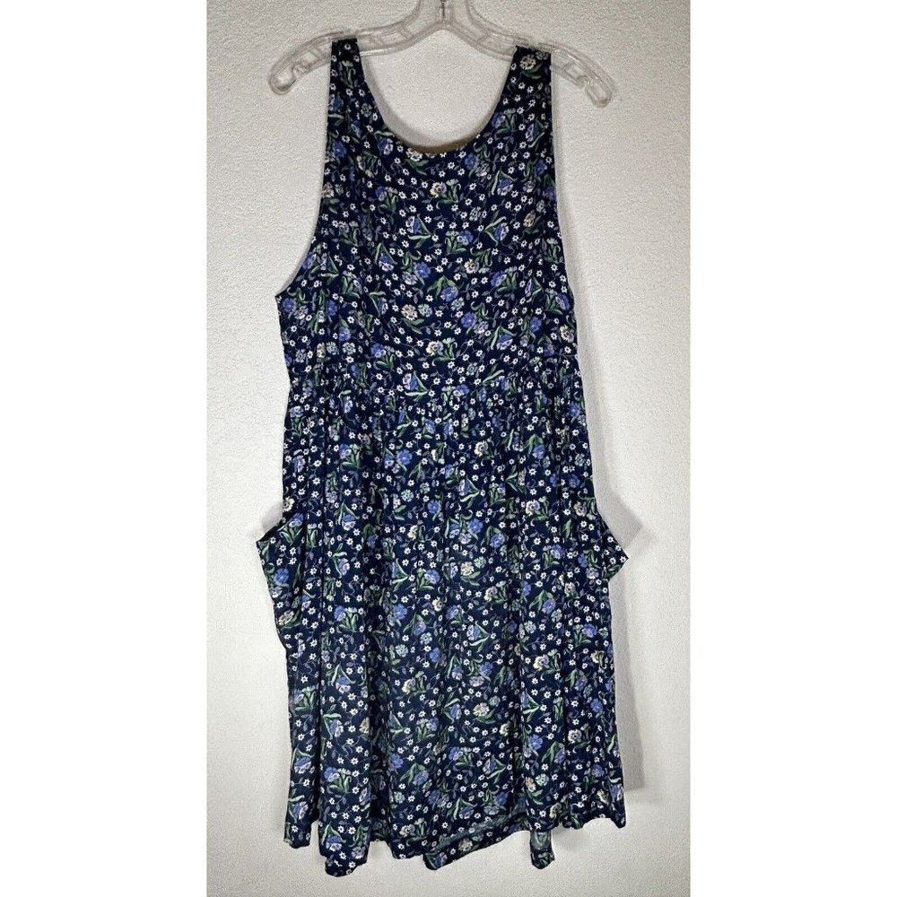 Katy D Dress Womens 14/16 Jumper Dress Pockets 90s Floral Blue Purple Midi Dress - Picture 2 of 9
